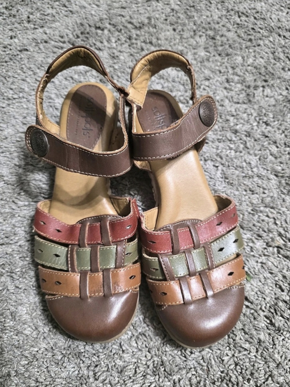 Seychelles Leather Color Block Sandals US 6